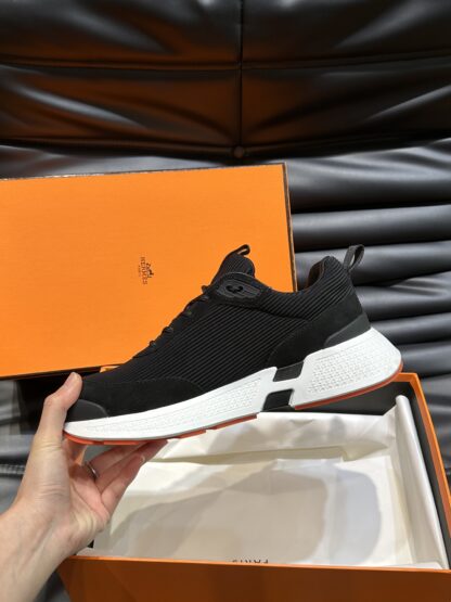 Hermes men's black and white breathable fashion casual sports shoes - Image 6