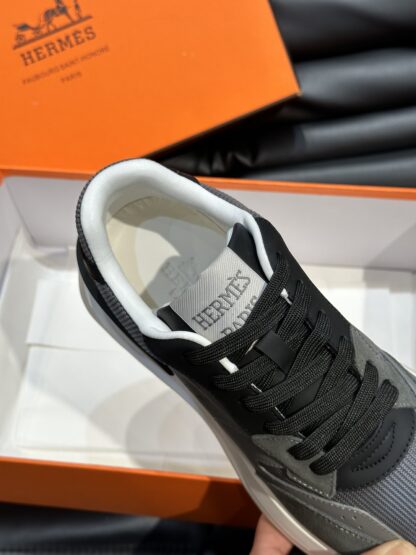 Hermes men's thick-soled gray and black fashion casual sports shoes - Image 6