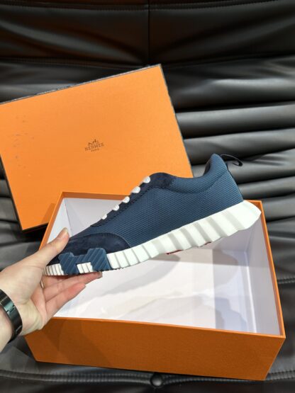 Hermes dark blue breathable versatile casual sports shoes - Image 6