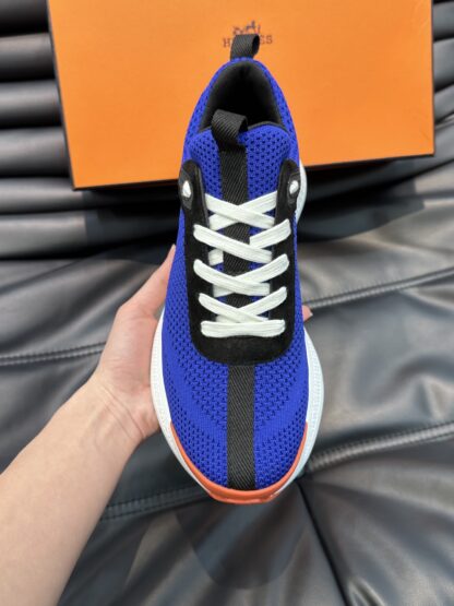 Hermes high-end men's fashion blue and black casual breathable simple sports shoes - Image 6