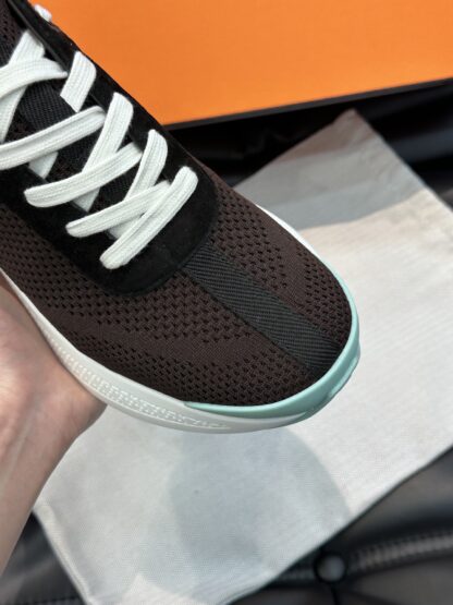 Hermes high-end men's fashion dark brown casual breathable simple sports shoes - Image 6