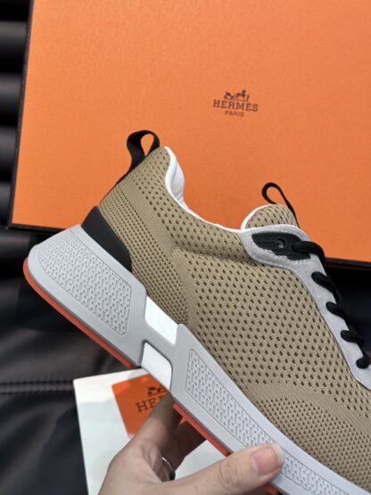 Hermes high-end men's fashion light yellow casual breathable simple sports shoes - Image 6