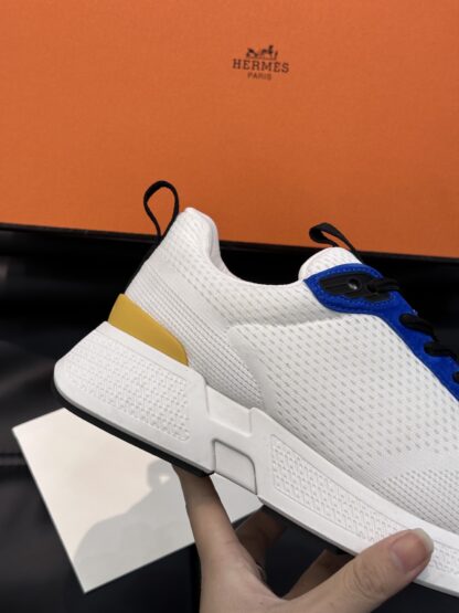 Hermes men's white and blue comfortable breathable simple casual sports shoes - Image 6