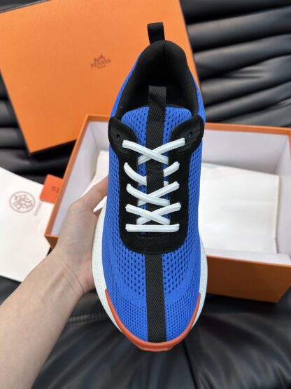 Hermes men's blue and white comfortable breathable simple casual sports shoes - Image 6