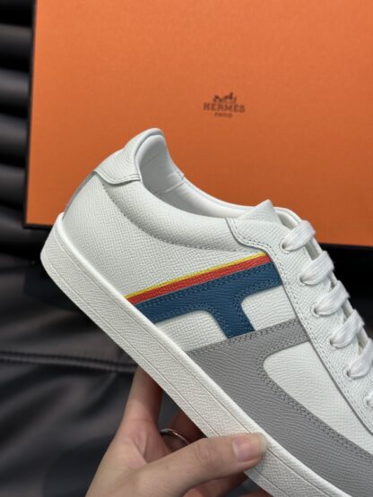 Hermès men's lightweight low-top white and blue casual sports shoes - Image 6