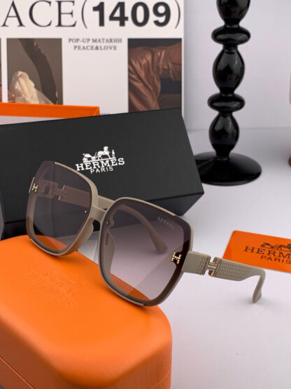 Hermès Spring Luxury Fashion Square Frame Sunglasses - Image 4