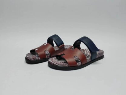 Hermès classic red and brown couple woven slippers - Image 6