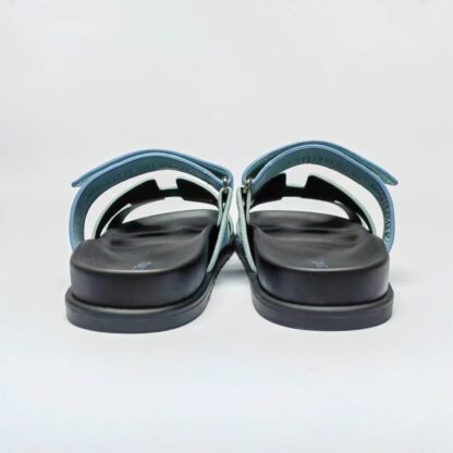 Hermès classic blue-grey couple woven slippers - Image 6