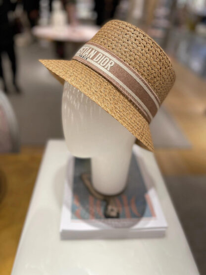 Dior embroidered logo wide brim design fashionable cool straw hat - Image 7