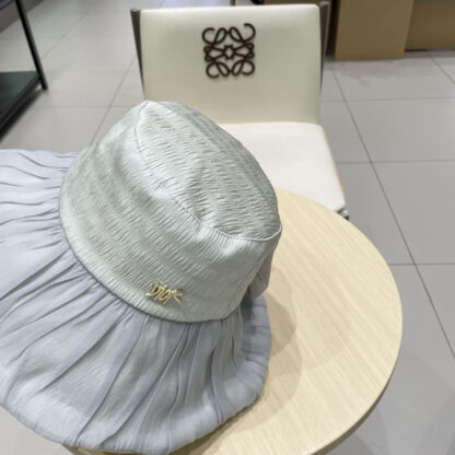 Dior big bow pleated design versatile bucket hat - Image 7