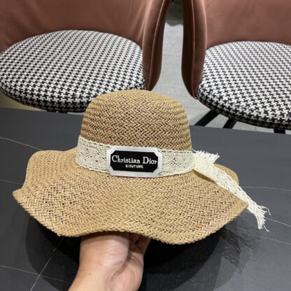Dior Bow Straw Sun Hat - Image 7