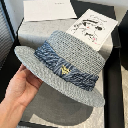 Louis Vuitton Gold and Straw Hat - Image 6