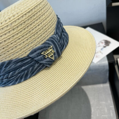 Louis Vuitton Gold and Straw Hat - Image 6