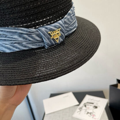 Louis Vuitton Gold and Straw Hat - Image 6