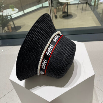 Dior exquisite pearl embellished straw hat - Image 7
