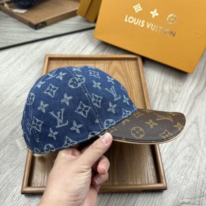 Louis Vuitton Denim and Leather Baseball Cap - Image 6