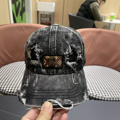 Louis Vuitton denim ripped baseball cap - Image 6