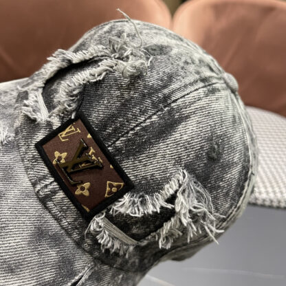 Louis Vuitton denim ripped baseball cap - Image 6