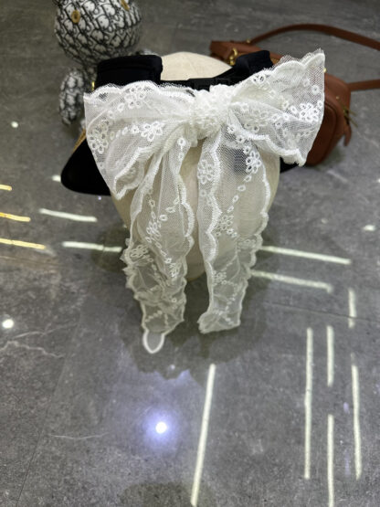 Dior lace pearl grass sunscreen black vinyl empty top hat - Image 7
