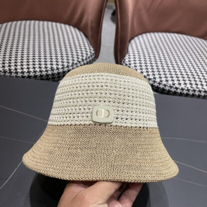 Dior hollow sun protection contrast color sun hat - Image 7