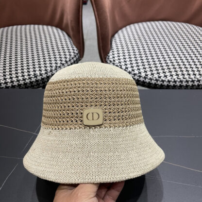 Dior hollow sun protection contrast color sun hat - Image 7