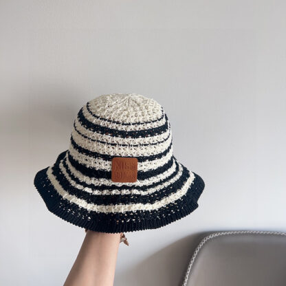 Dior colorblock woven simple bucket hat - Image 7