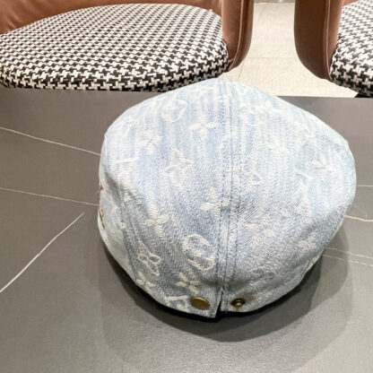 Louis Vuitton fashionable versatile denim jacquard beret breathable sun hat - Image 6