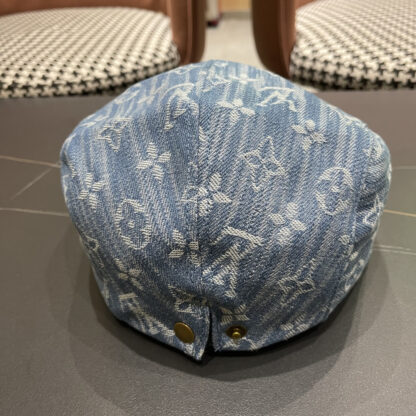Louis Vuitton fashionable versatile denim jacquard beret breathable sun hat - Image 6