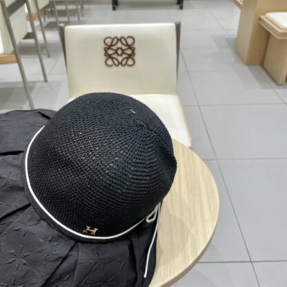 Hermès new summer knitted bow sun hat - Image 6