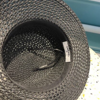 Chanel Camellia Hepburn Retro Flat Straw Hat - Image 6