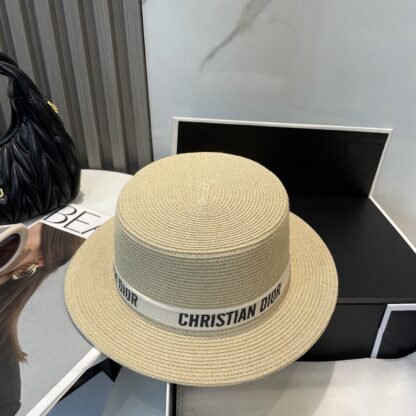 Dior casual flat top straw hat - Image 7
