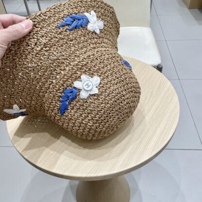 Chanel Handmade Straw Flower Sun Hat - Image 5