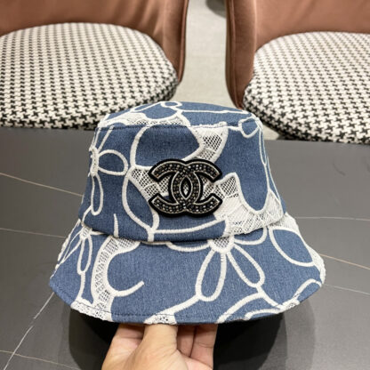 Chanel Spring and Summer Fashion All-match Embroidered Flower Bucket Hat - Image 6
