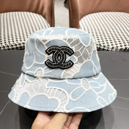 Chanel Spring and Summer Fashion All-match Embroidered Flower Bucket Hat - Image 6