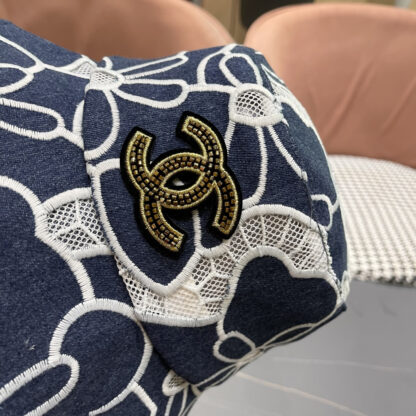 Chanel Spring and Summer Fashion All-match Embroidered Flower Bucket Hat - Image 6