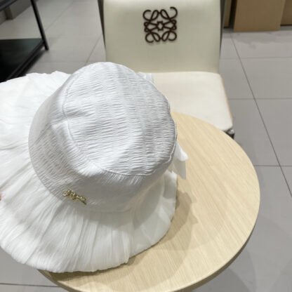 Dior big bow pleated design versatile bucket hat - Image 7