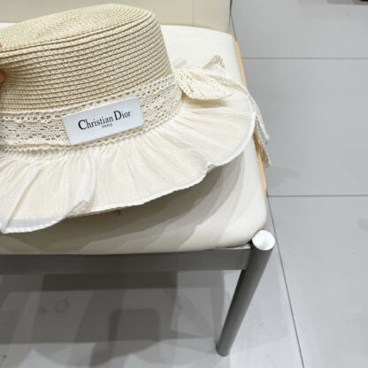 Dior lace straw hat - Image 7