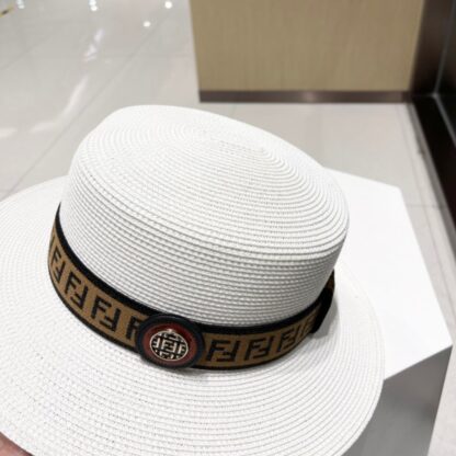Fendi monogram raffia straw hat - Image 7