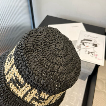 Fendi Fashion Woven Straw Hat - Image 7