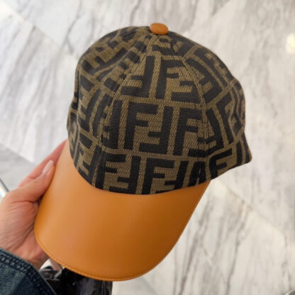 Fendi Fashion Leather Trim Baseball Cap - Image 7