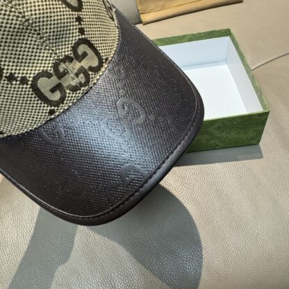 Gucci canvas and leather baseball cap - Image 6
