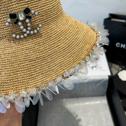 Chanel hand-woven raffia hat - Image 6
