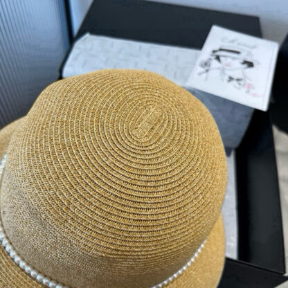 Chanel Pearl Bow Basin Hat - Image 6