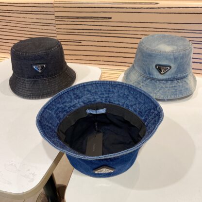 Prada Unisex Denim Bucket Hat - Image 6