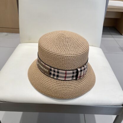 Burberry Casual Simple Bucket Hat Sunshade Straw Hat - Image 7