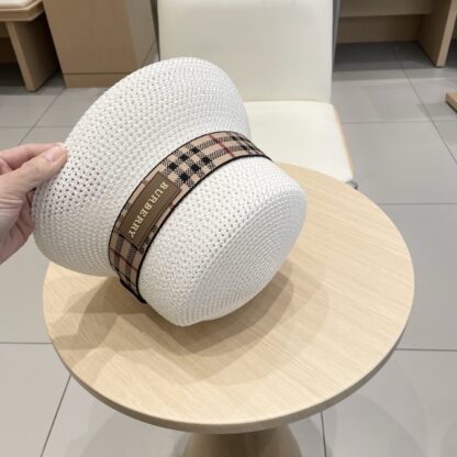 Burberry Casual Simple Bucket Hat Sunshade Straw Hat - Image 7