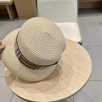 Burberry Casual Simple Bucket Hat Sunshade Straw Hat - Image 7