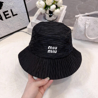 Miu Miu pleated shapely satin bucket hat - Image 7