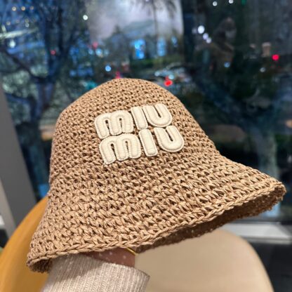 Miu Miu Woven Hollow Bucket Hat - Image 7