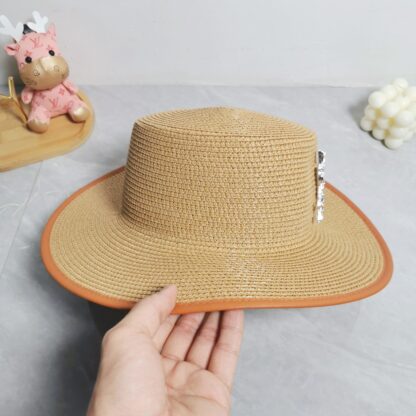 Yves Saint Laurent popular flat top straw hat - Image 6